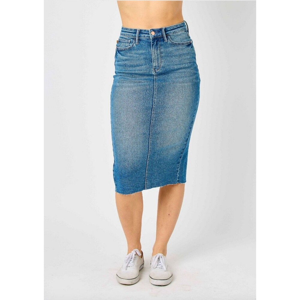 Judy Blue 2832 HW Mid Length Skirt S